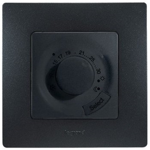 Механизм термостата для тёплых полов антрацит 672630 Legrand Etika - Фото 2