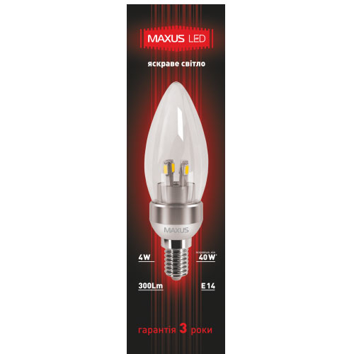 Светодиодная лампа 1-LED-272 C37 E14 4W 4100К 220V Maxus - Фото 2